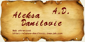 Aleksa Danilović vizit kartica
